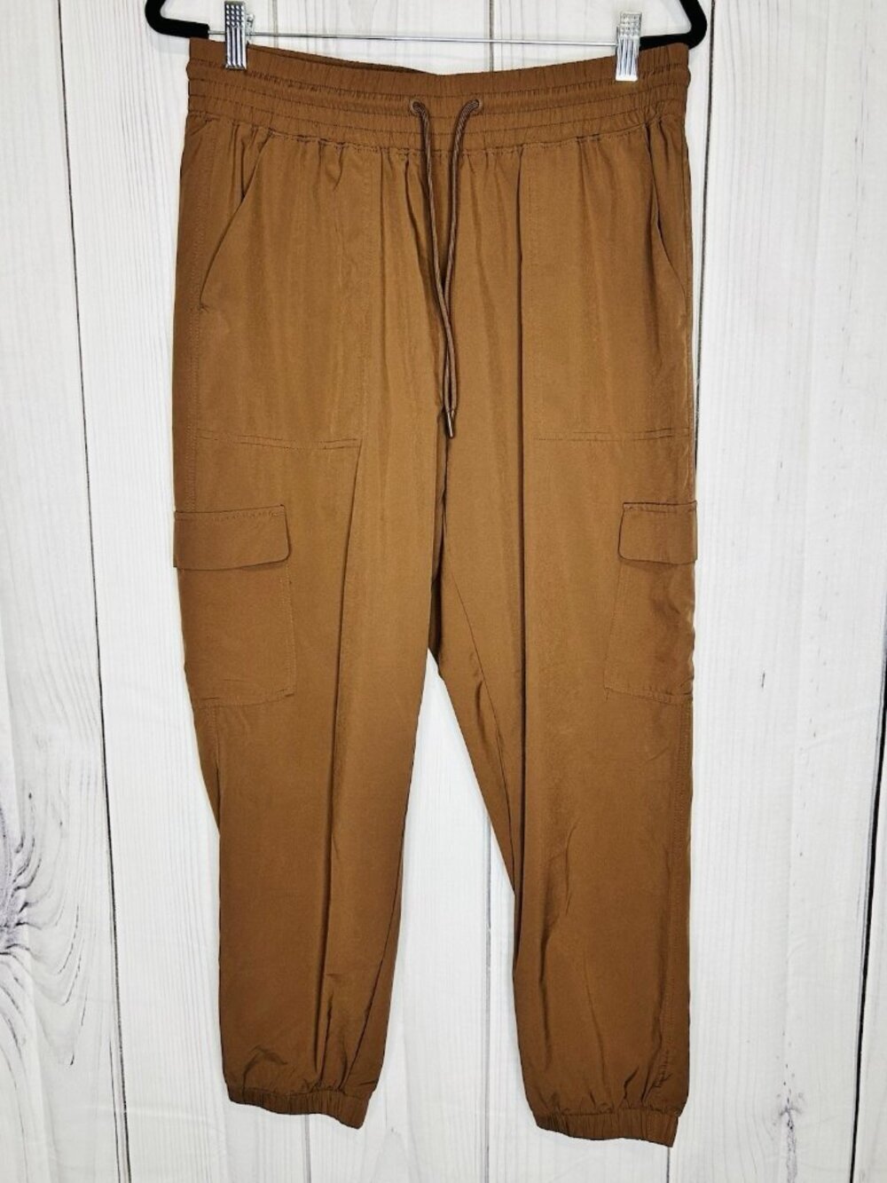 Old Navy Womens StretchTech Quick Dry Cargo Jogger Pants Brown Sz L